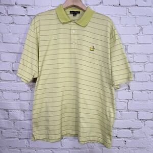 Masters Clubhouse Collection Golf Polo Shirt Mens XL Made Italy Greenish‎ Yellow